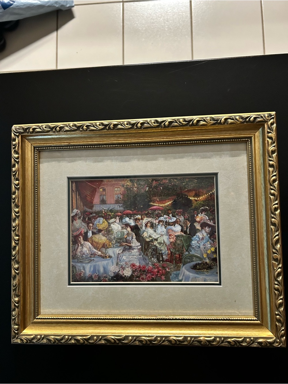 Vintage Pierre-Georges Jeanniot "Le Dîner à l'Hôtel Ritz" Framed Print 12x10